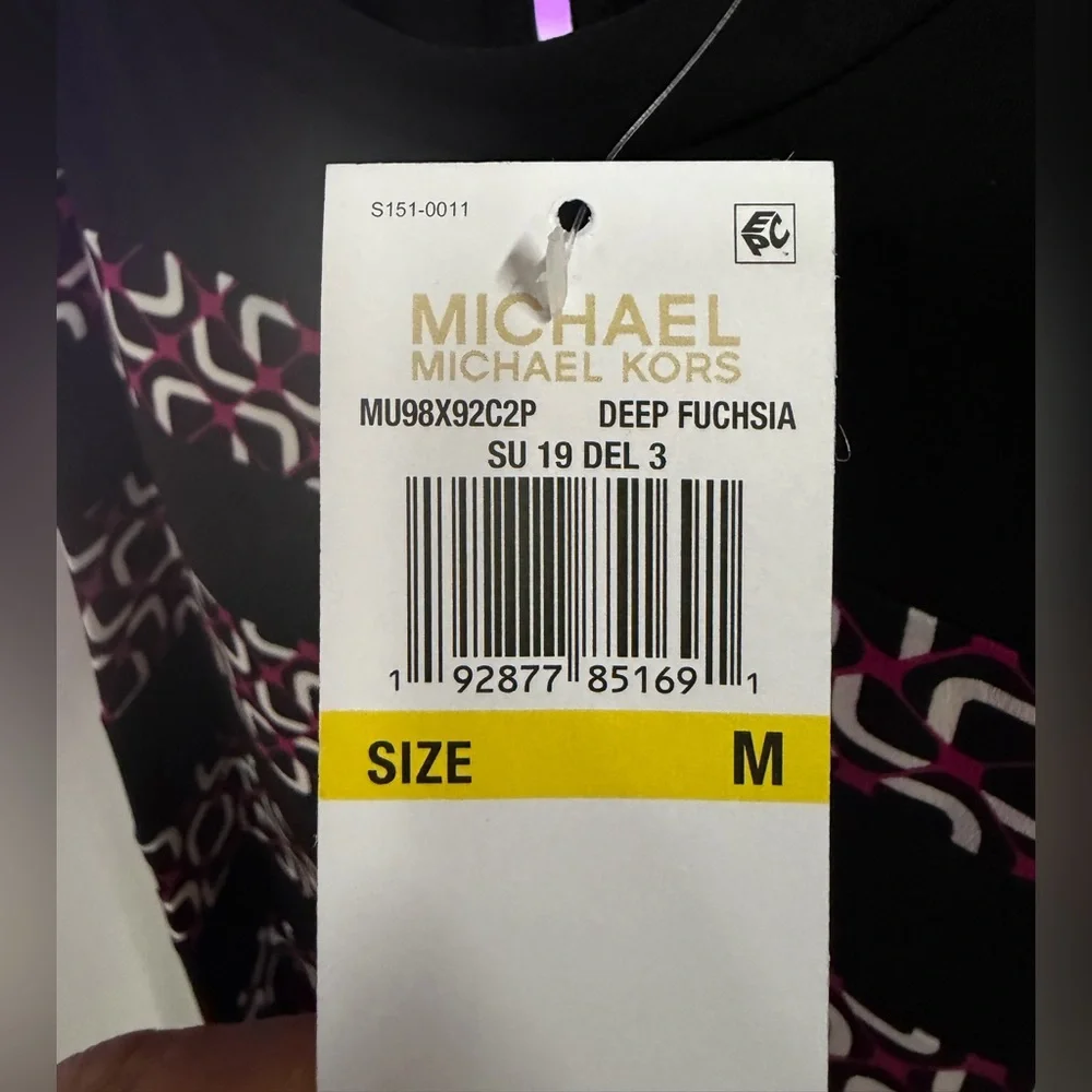 Michael Michael‎ Kors Geometric Deep Fuchsia Fit & Flare Dress Size M NWT